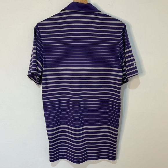 K State Ping Golf Polo Shirt Men's Size Small Purple Light Gray Stripes Wildcat - Picture 2 of 16